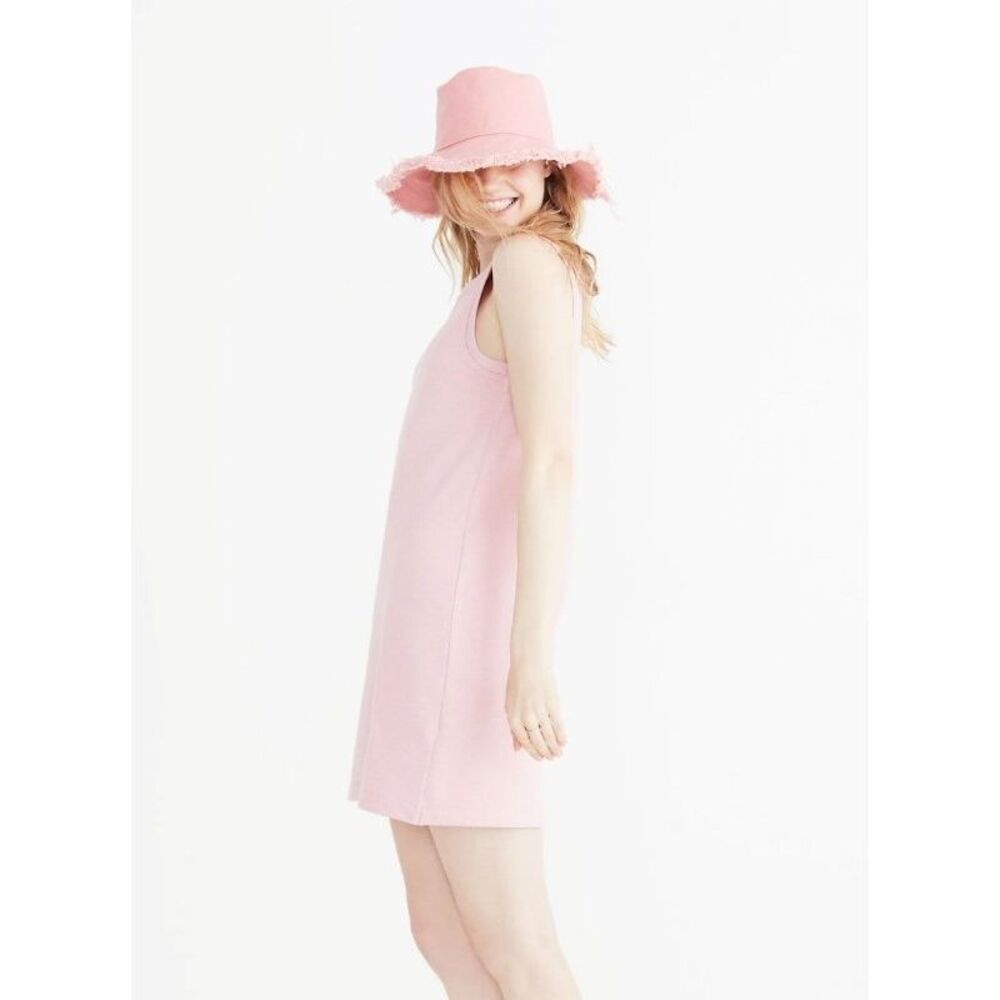 Madewell Muscle Tank Sweatshirt Dress in Pink Icing Size Medium